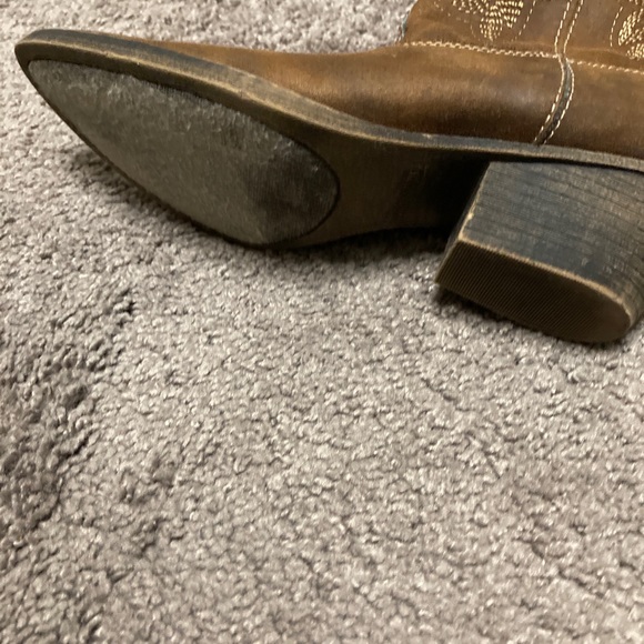 Rampage Cowboy Boots Brown Embroided Pointed Toe RAM-VIDA 429105 Sz 7 M - Picture 6 of 7